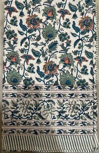 Cotton Double Multicolor Hand Block Printed Bed Sheet Size 90x108