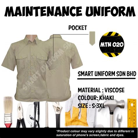 Maintenance Shirt Short Sleeve Smart Uniform Shopee Malaysia