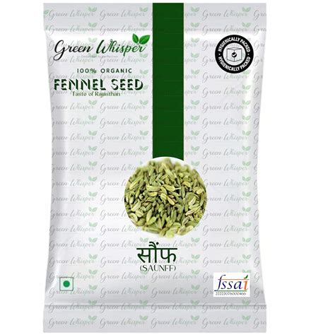 Green Whisper Pure Sure Organic Fennel Seeds Seeds Mix For Eating