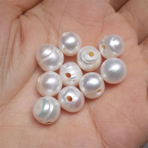 10 11mm Pearl Large Hole Pearl Beads Loose Natural Pearl FPL1011