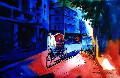 Bangladeshi Rickshaw 20 Painting | Realism art, Original landscape ...