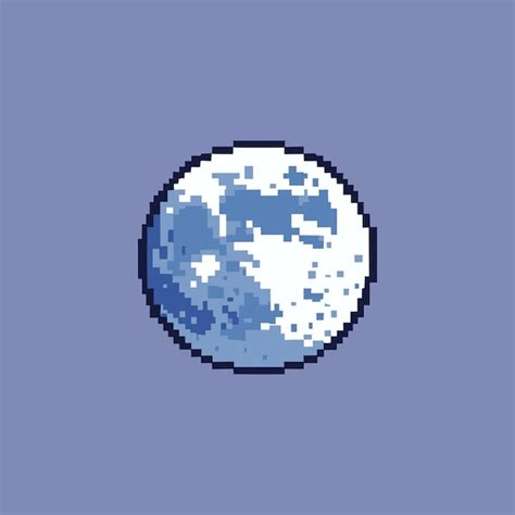 Luna en ilustración vectorial de arte de píxeles juego retro de 8 bits