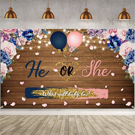 Buy Sumind Gender Reveal Decorations Backdrop Banner He Or She What