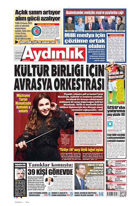 Aydınlık Gazetesi 29 Kasım 2023 Çarşamba Günü Manşeti