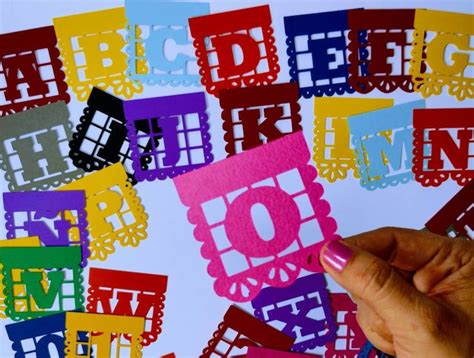 Alphabet Svg Mini Banners Papel Picado Templates Cut Files Etsy