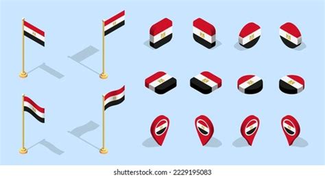 Egyptian Flag Arab Republic Egypt 3d Stock Vector Royalty Free 2229195083 Shutterstock