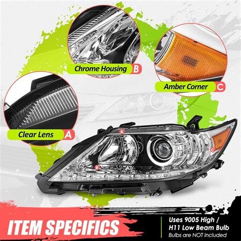 Factory Style Projector Headlight Lamp For Lexus Es300h Es350 13 15