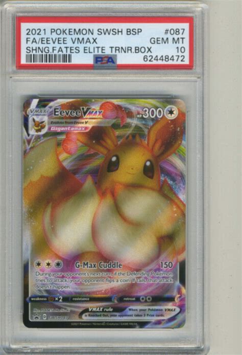 Pokemon Swsh Full Art Eevee Vmax Psa Shining Fates Trainer Box