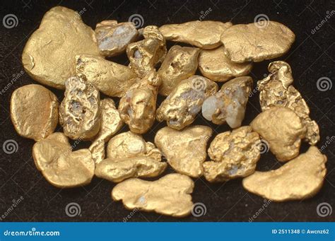 Pepite Di Oro Fotografia Stock Immagine Di Libero Geologia 2511348