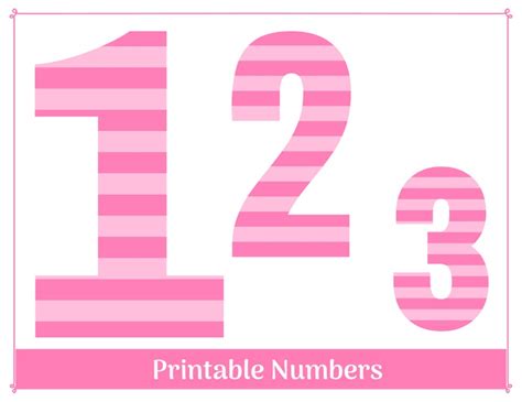 Pink Striped Clip Art Numbers 0 9 Printable And Resizable Etsy