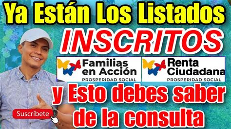 Ya Est N Los Listados Inscritos Familias En Acci N Renta Ciudadana