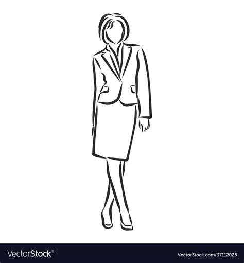 How To Draw A Woman In A Suit