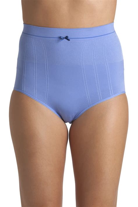 Womens Two Pack Blue Seam Free High Waist Shapewear Control Briefs