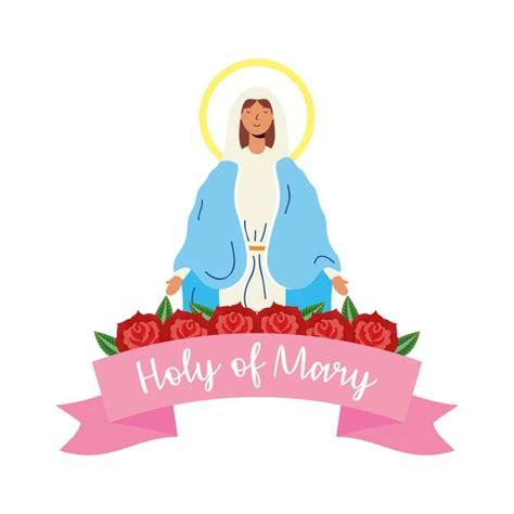 Miraculous Virgin Assumption Of Mary With Lettering Stock Vector By ©yupiramos 387799382