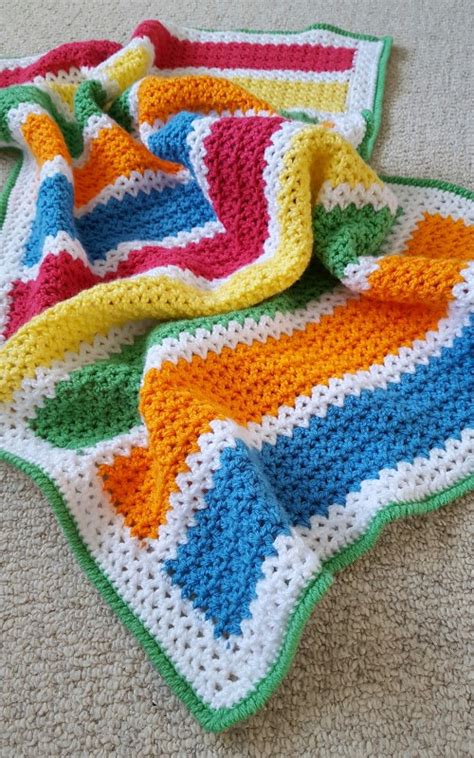 A Playful Stitch: V-Stitch Crochet Baby Blanket