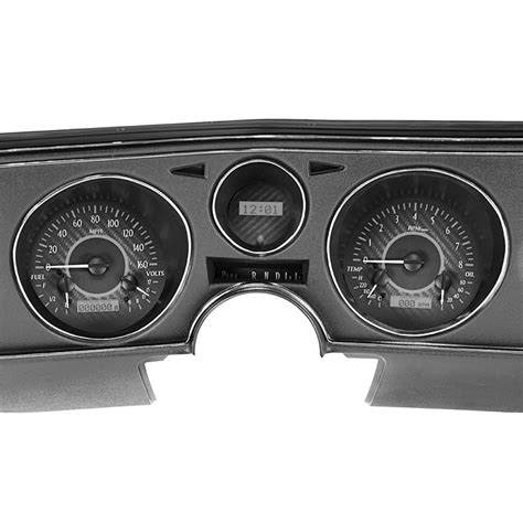 1969 Chevrolet Dakota Digital Vhx Instrument System Black Alloy Faces White Numbers