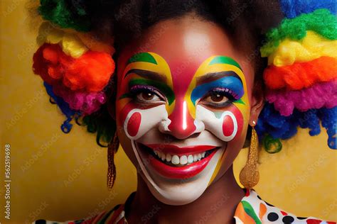 Beautiful Clown Black Woman Stock Illustration Adobe Stock