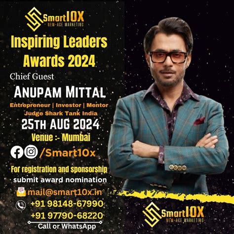 Inspiring Leaders Award 2024 - Chief Guest Anupam Mittal, Mumbai, 25 ...