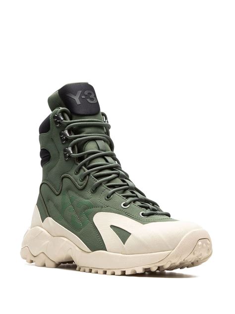 Y 3 Notoma High Top Sneakers In Green Modesens