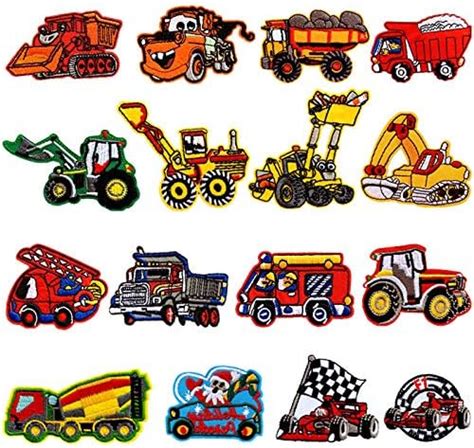 18 Stück Bügelflicken Kinder Patch Sticker Kinder Cars Aufnäher Kinder