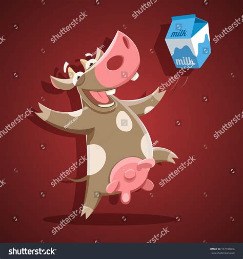 Funny Vector Cow Milk Stock Vector (Royalty Free) 187394066 | Shutterstock