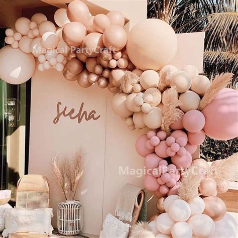 Pcs Pastel Blush Balloons Garland Kit Nude Apricot Copper Dusty Pink