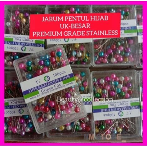 Jual Jarum Pentul Hijab Stainless Premium Import Isi 80 100pcs Jarum