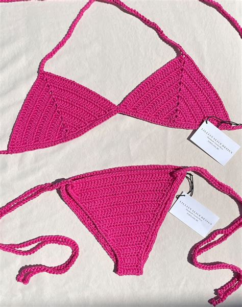 Artemisia Crochet Bikini Set Pink Etsy