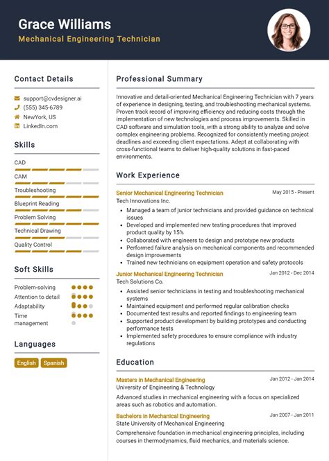 Mechanical Design Engineer Resume Examples And Templates For