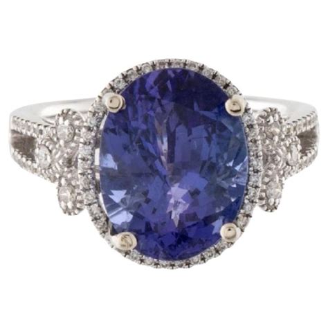 Tanzanite Cabochon And Diamond Ring For Sale At 1stdibs Cabochon