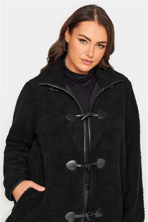 Yours Luxury Plus Size Black Faux Fur Toggle Jacket Yours Clothing