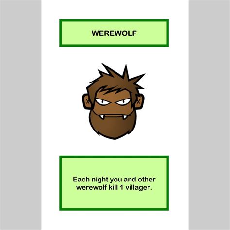 Werewolf Card Game Print and Cutout at Home - Etsy