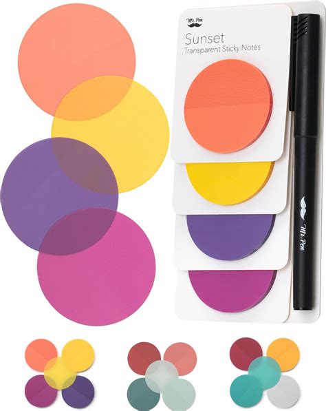 Amazon Mr Pen Transparent Sticky Notes Pcs Sunset Set