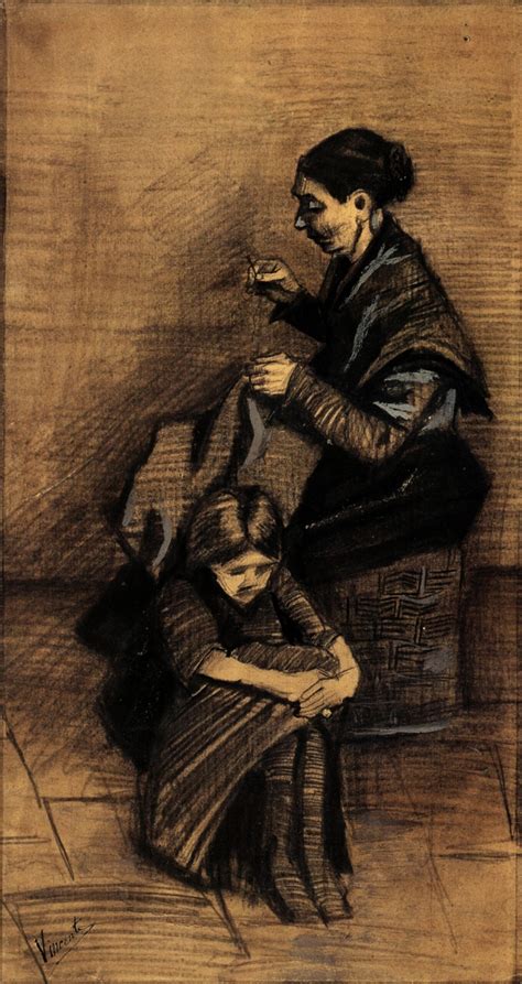 Woman Sewing, with a Girl (1883; Haag / Den Haag / La Haye / The Hague
