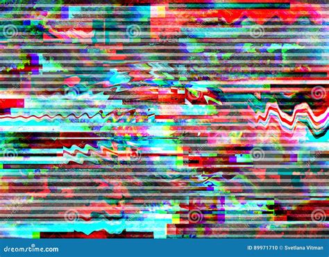 Glitch Background. Computer Screen Error. Digital Pixel Noise Abstract ...