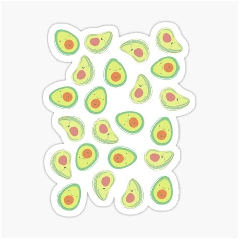 Happy Avocados Sticker For Sale By Deiw Redbubble