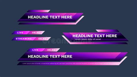 Lower Third Vector Blue Design Template Set Of Tv Banners And Bars For