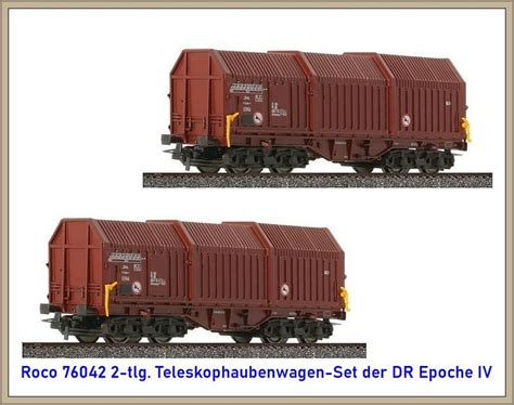 Roco Tlg Teleskophaubenwagen Set Der Dr Epoche Iv