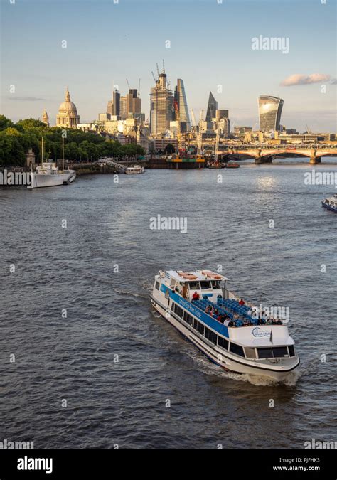 London, England, UK - June 12, 2018: A London River Cruise sightseeing ...