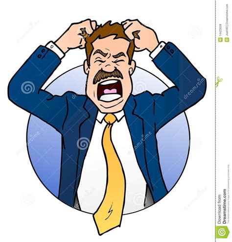 Frustrated Business Man. This is a cartoon illustration of a very ...