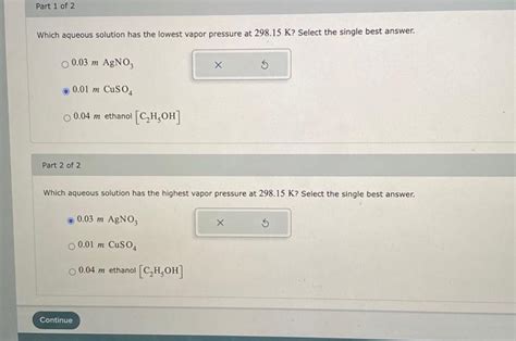 Solved Which Aqueous Solution Has The Lowest Vapor Pressure Chegg