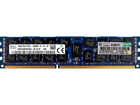 Memória HPE 16GB 1x 16GB 2R PC3L 10600 DDR3 1333 REG ECC 1 35V CL 9