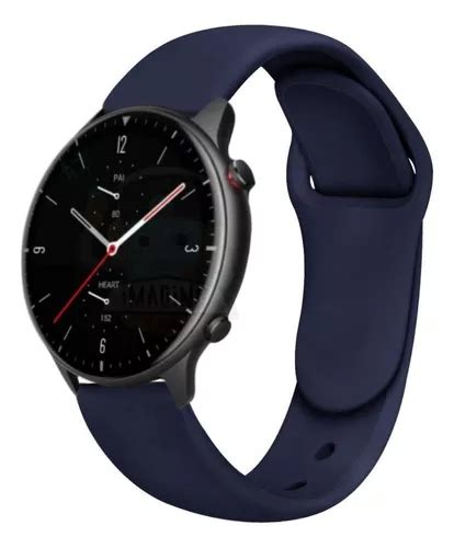 Pulseira De Silicone Lisa Confortavel Amazfit Gtr 2 2e Cor Azul Escuro