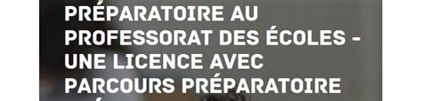 Présentation Du Parcours Préparatoire Au Professorat Des Ecoles Lycée