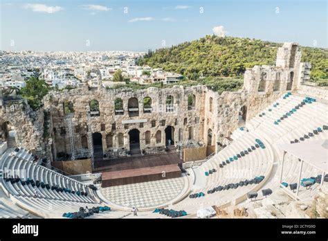 The Odeon Of Herodes Atticus Aka Amphitheatre Of Herodeion As Seen From