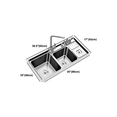 Large Triple Bowl Kitchen Sink Stainless Steel Chrome Sink With Accessories Clearhalo