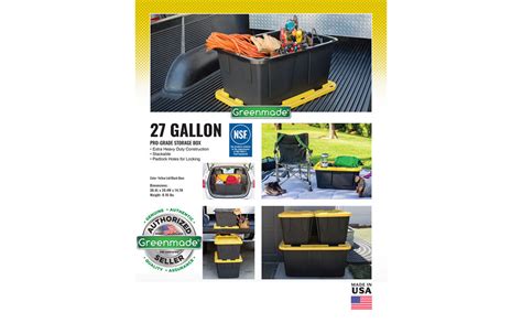 Greenmade Extra Strong 27 Gallon Black And Yellow Storage Bin 4pack Office Products