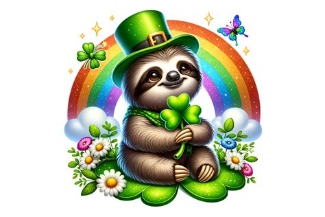 Cute Sloth St Patricks Day Clipart Graphic By Thedigitalstore247 · Creative Fabrica