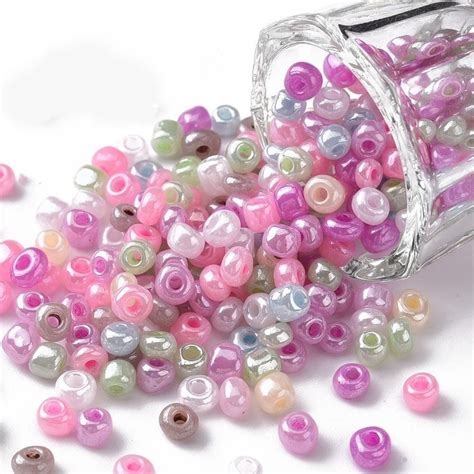 Bugle Beads Seed Beads Pastel Purple Hex Jewelry Crafts Handmade Jewelry Hole Color