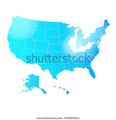 Vektor Stok United States America Map Vectorusa Map Tanpa Royalti